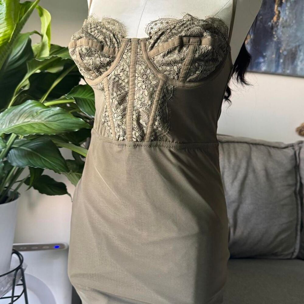 Urban-outfitters Women's Khaki and Green Dress